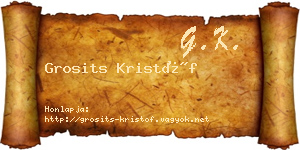 Grosits Kristóf névjegykártya